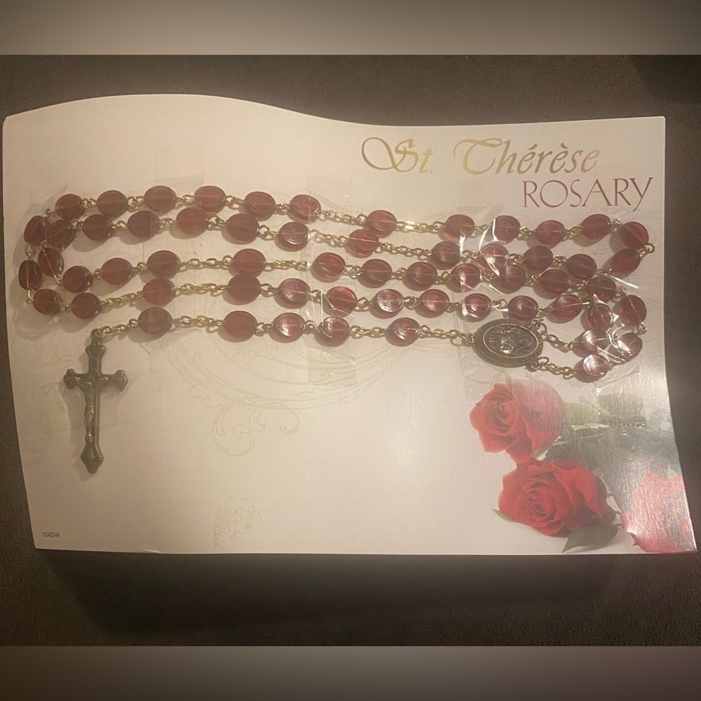 St. Thérèse Rosary with Red Beads - Picture 2 of 5